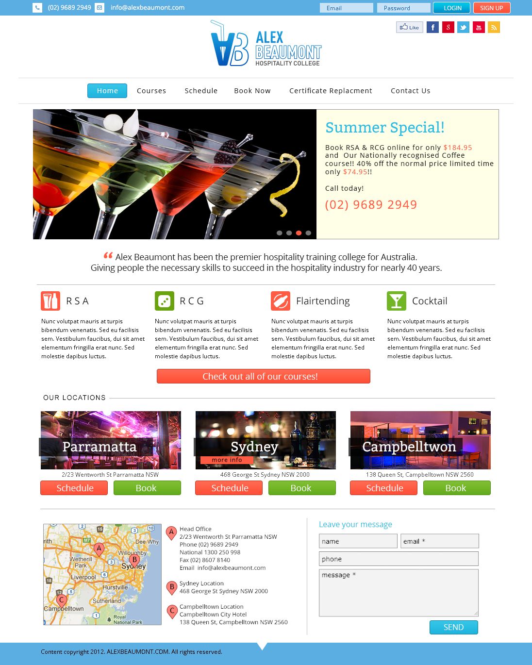 Web Design by catfyn for Alex Beaumont Hospitality College | Design #1287293