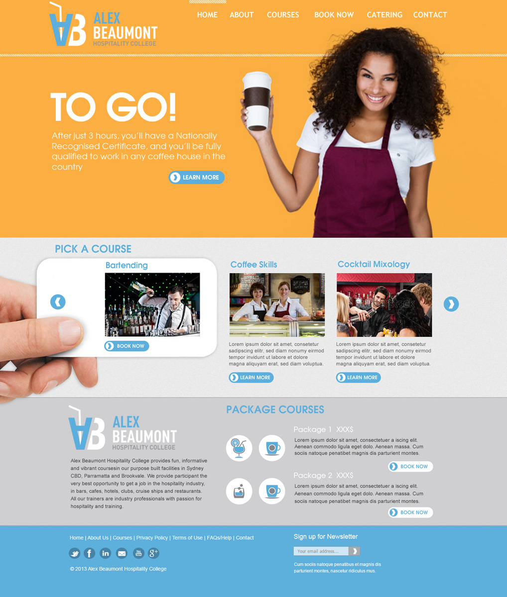 Web Design par tanya pour Alex Beaumont Hospitality College | Design #1300510