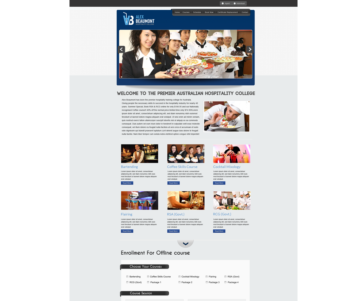 Web-Design von rakhee für Alex Beaumont Hospitality College | Design #1307548