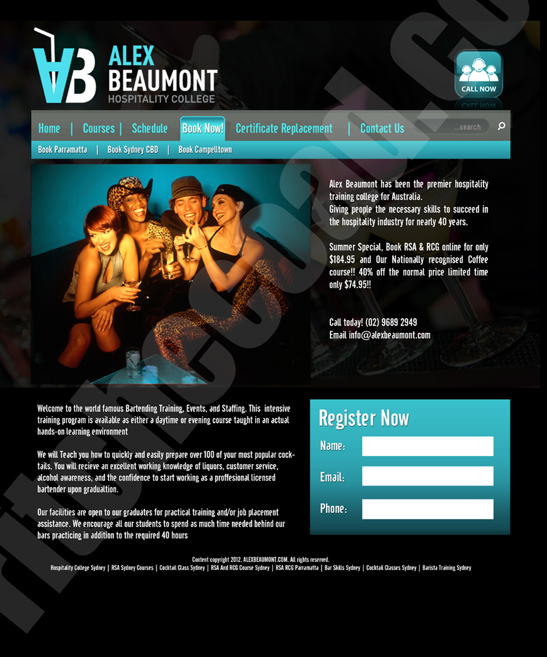 Web Design by RitcheCoad for Alex Beaumont Hospitality College | Design #1307417