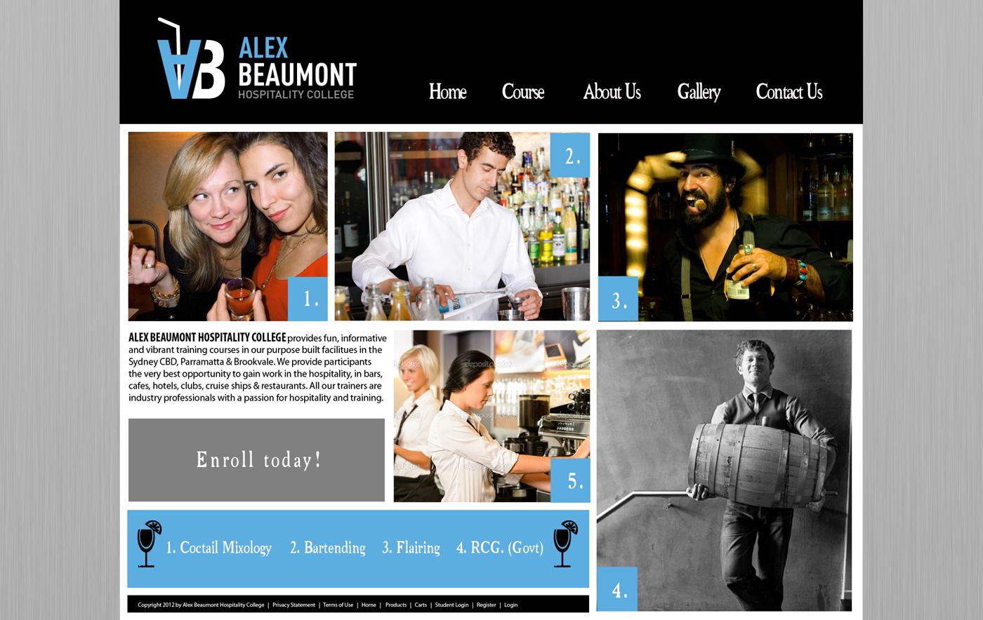 Web Design by Jason Vantran for Alex Beaumont Hospitality College | Design #1277299