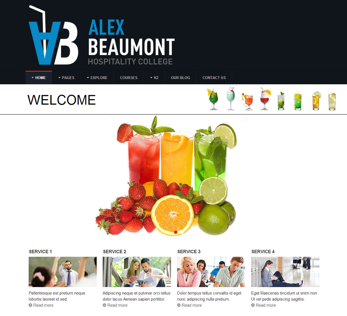 Web Design by Wordpress Webmaster for Alex Beaumont Hospitality College | Design #1323337