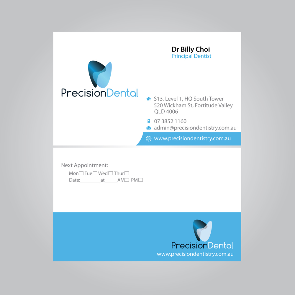 Business Card Design by MTu for Precision Dental | Design #4338088