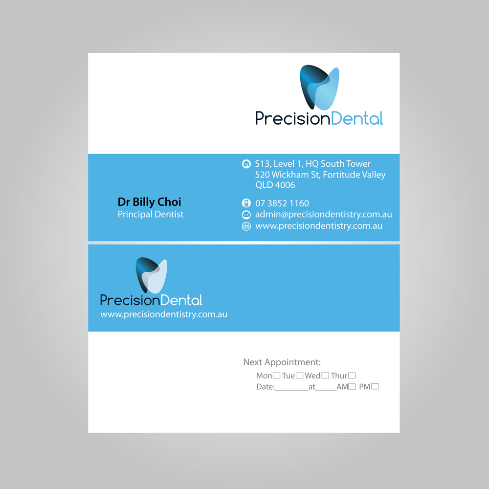 Business Card Design by MTu for Precision Dental | Design #4339063