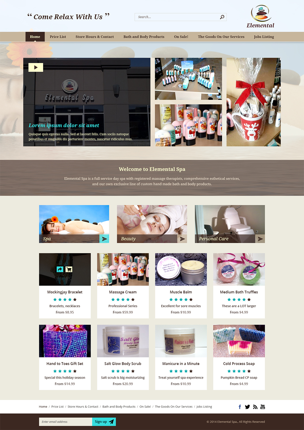 Wordpress Design by Creative Usha for Elemental Spa | Design #4390433