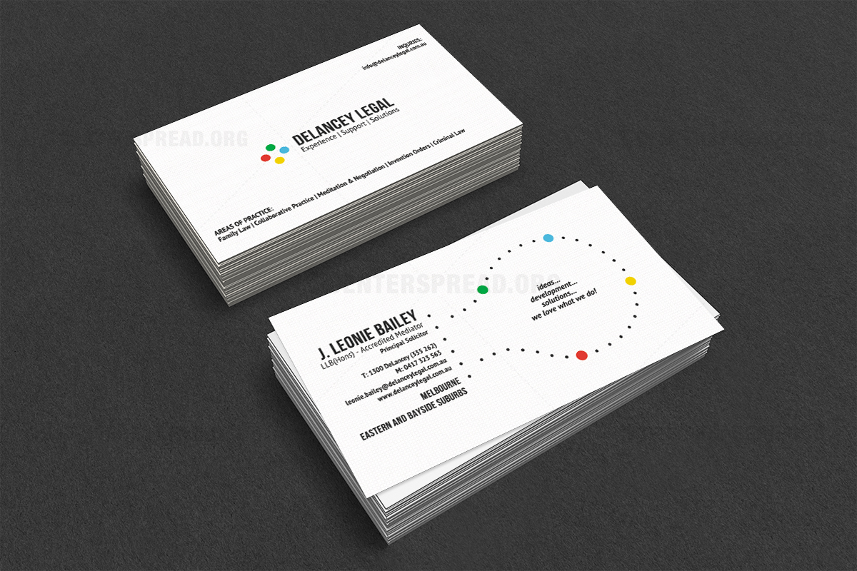 Business Card Design by CENTERSPREAD for DeLancey Legal | Design #4404897