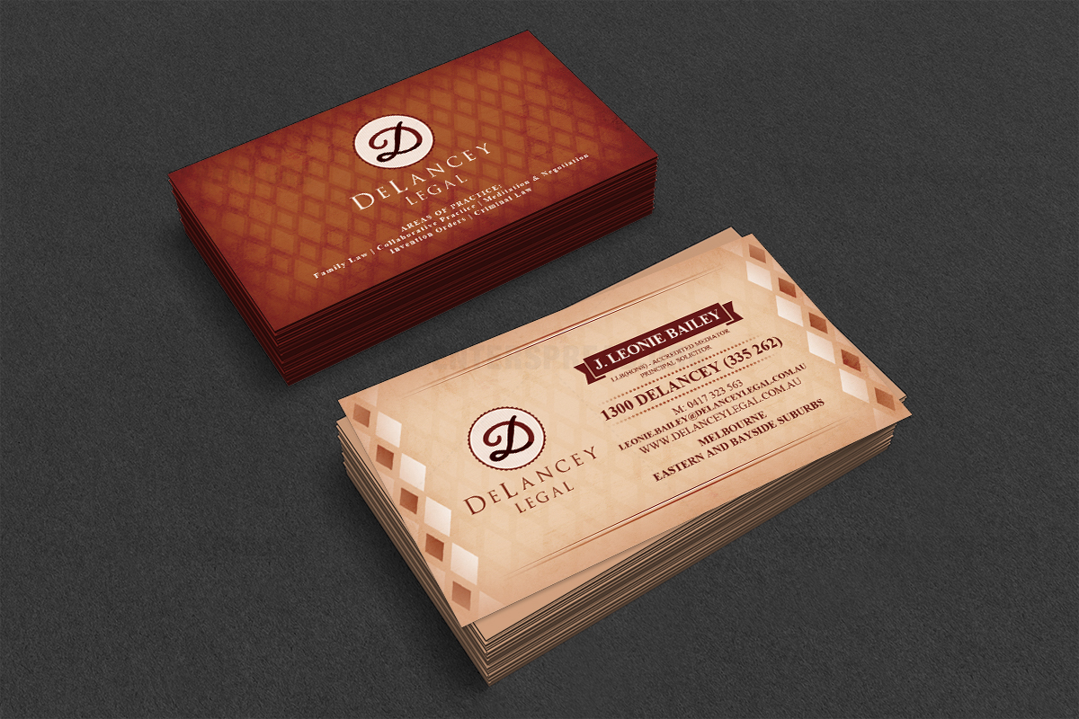 Diseño de Tarjeta de Presentación por CENTERSPREAD para DeLancey Legal | Diseño #4404913