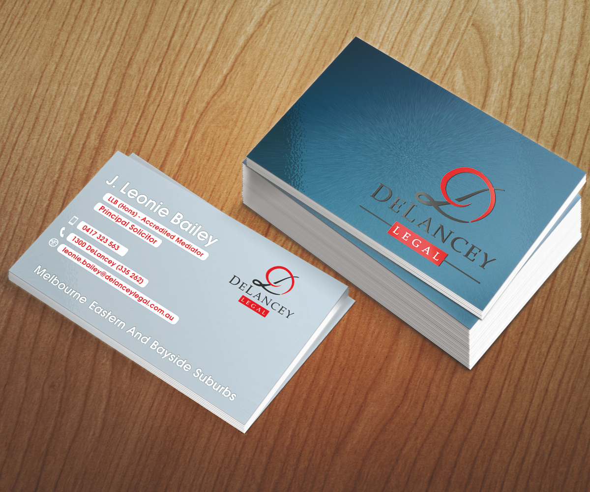 Diseño de Tarjeta de Presentación por shadowfoxx para DeLancey Legal | Diseño #4408114