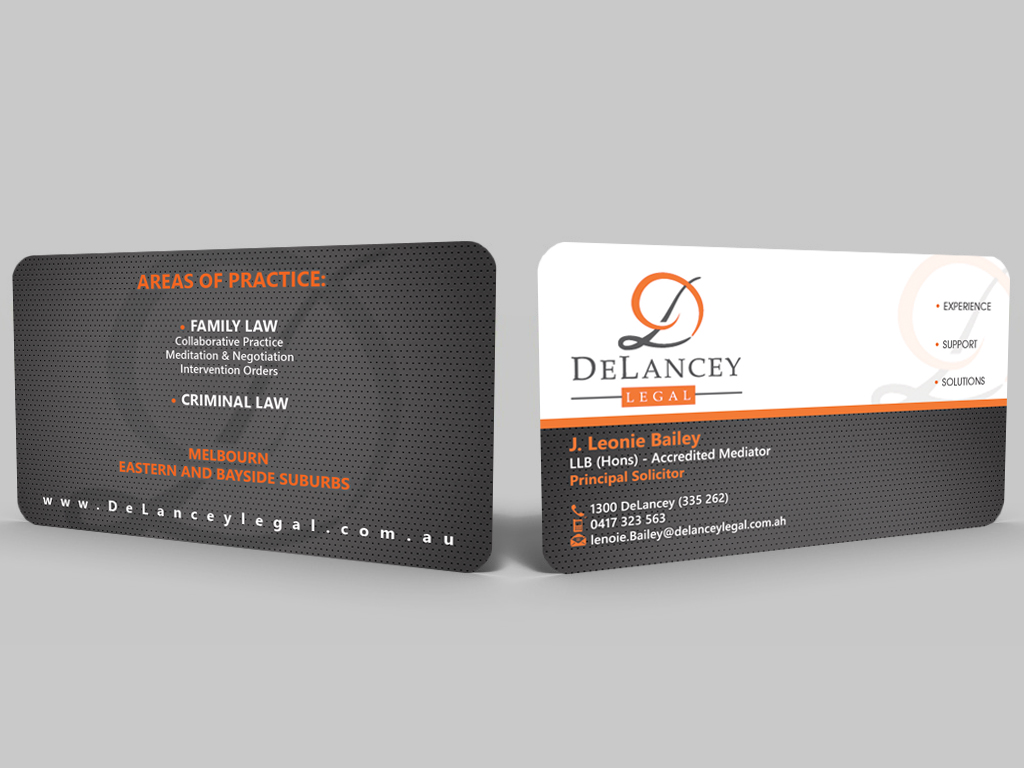 Visitenkarten-Design von Hardcore Design für DeLancey Legal | Design: #4428861