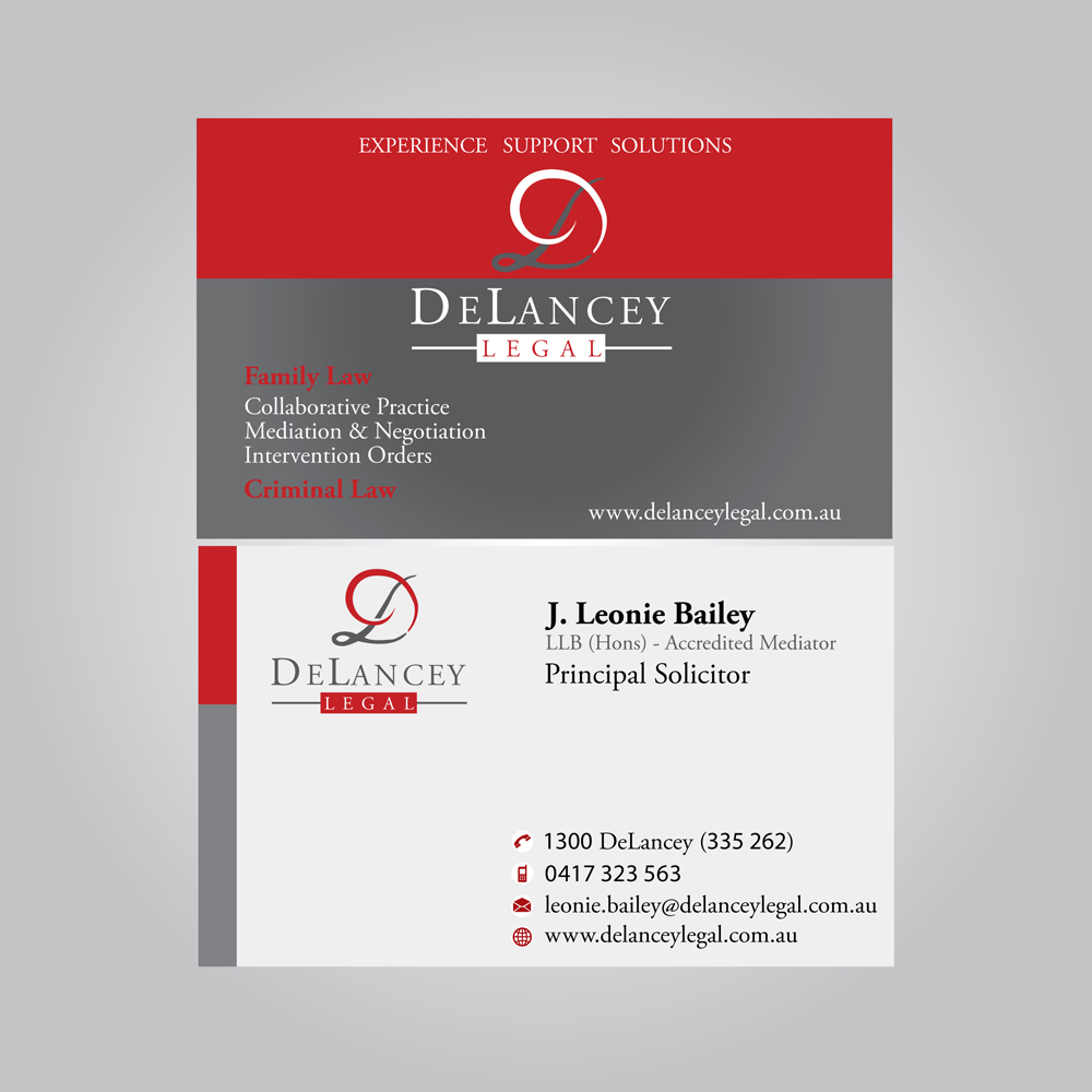 Diseño de Tarjeta de Presentación por MTu para DeLancey Legal | Diseño #4343673