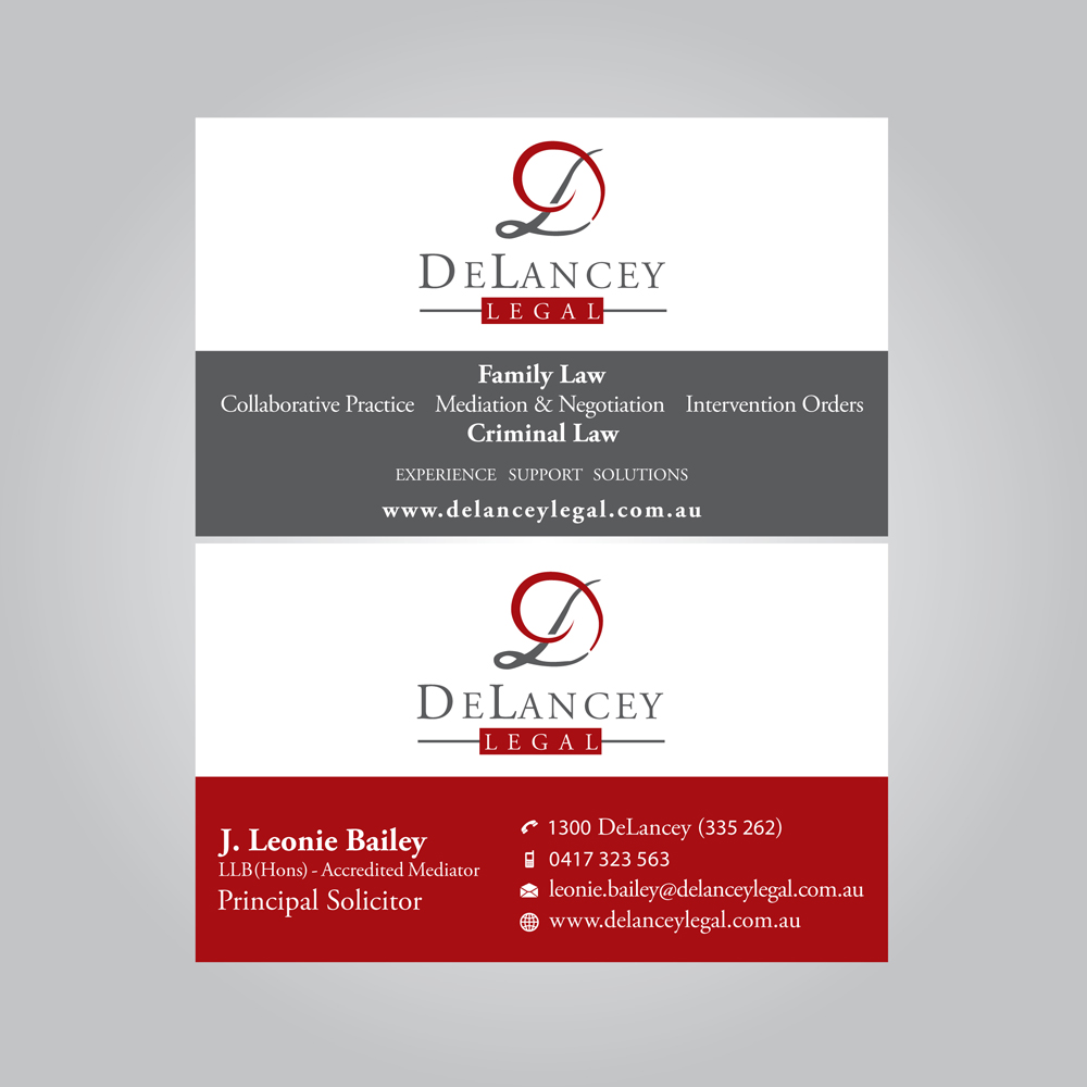 Diseño de Tarjeta de Presentación por MTu para DeLancey Legal | Diseño #4363978