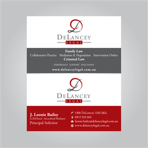 Diseño de Tarjeta de Presentación por MTu para DeLancey Legal | Diseño: #4363978