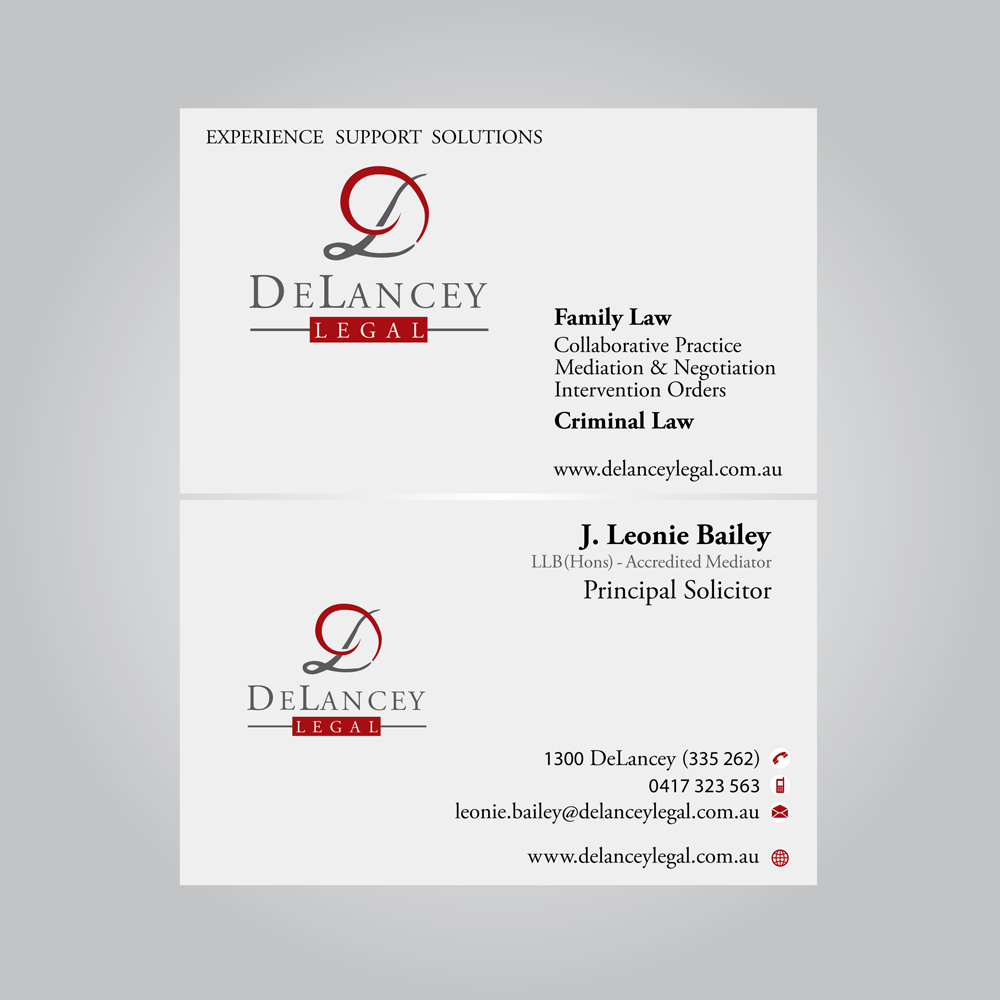 Diseño de Tarjeta de Presentación por MTu para DeLancey Legal | Diseño #4374749