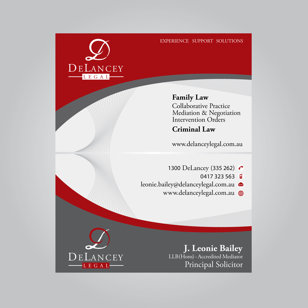 Diseño de Tarjeta de Presentación por MTu para DeLancey Legal | Diseño #4374854