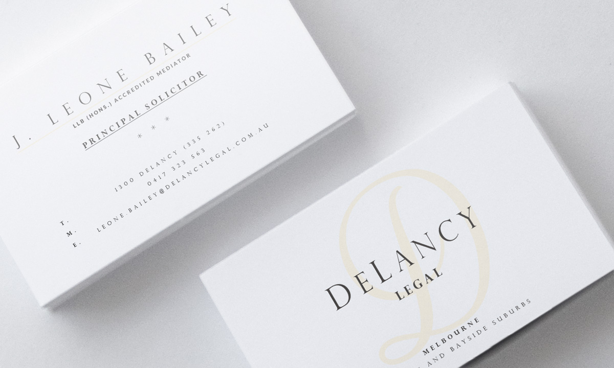 Business Card Design by Atlas for DeLancey Legal | Design #4411065
