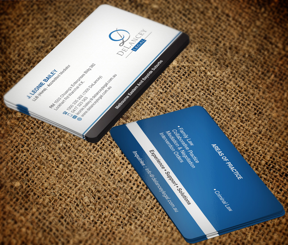 Business Card Design by WebixBD for DeLancey Legal | Design #4366730
