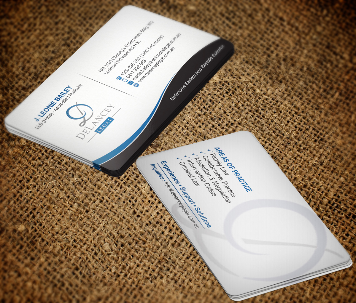 Diseño de Tarjeta de Presentación por WebixBD para DeLancey Legal | Diseño #4366744