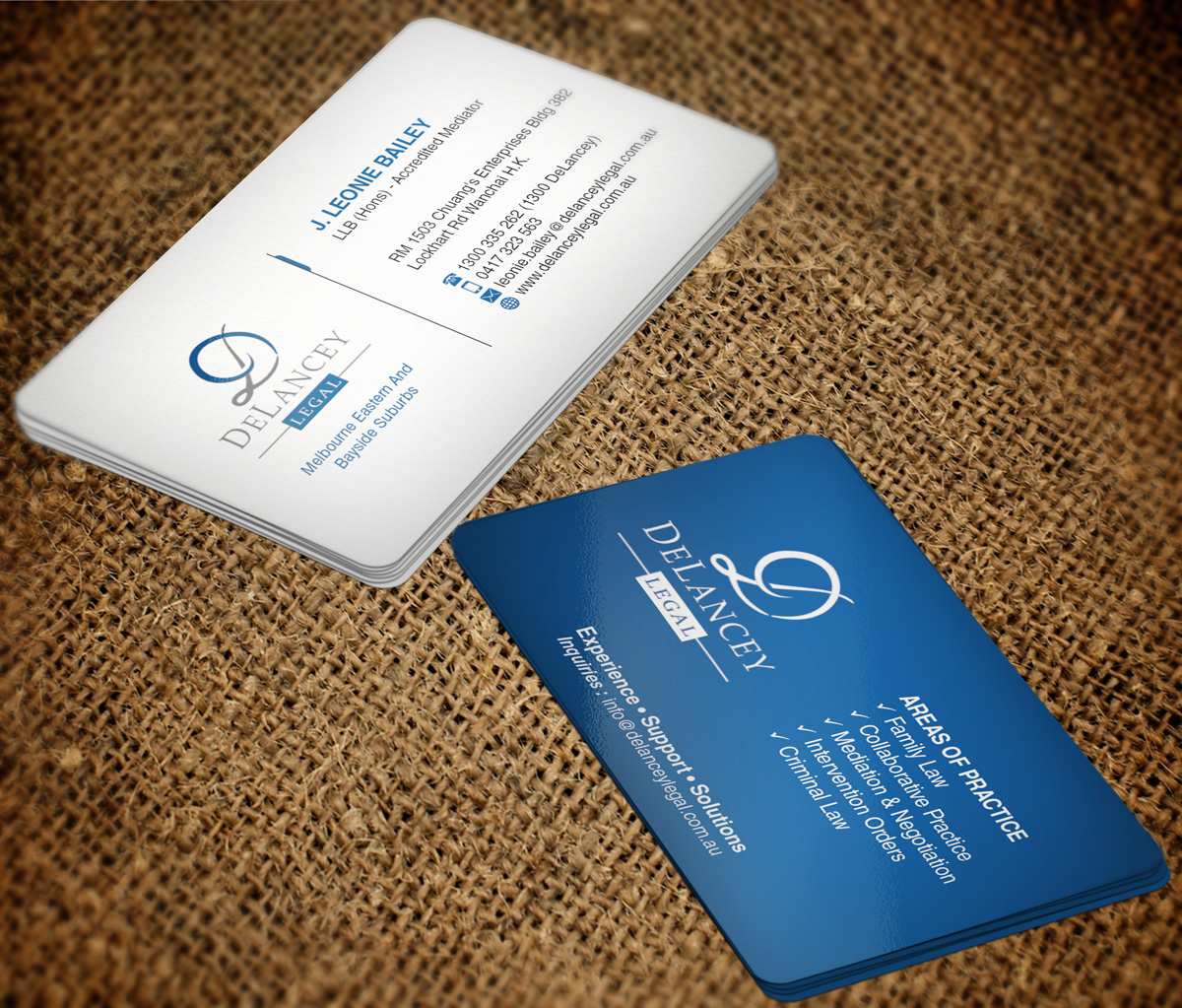 Diseño de Tarjeta de Presentación por WebixBD para DeLancey Legal | Diseño #4366746