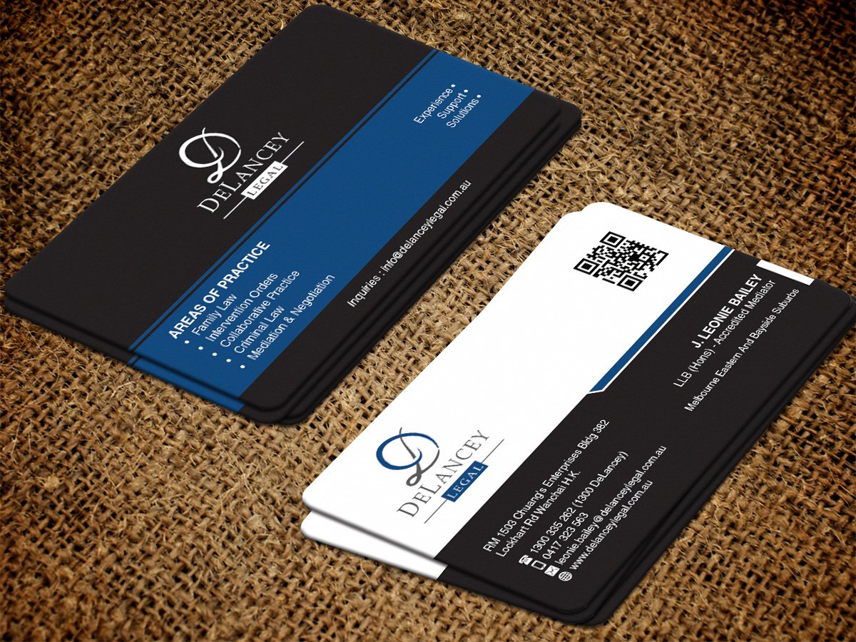 Diseño de Tarjeta de Presentación por WebixBD para DeLancey Legal | Diseño #4368281