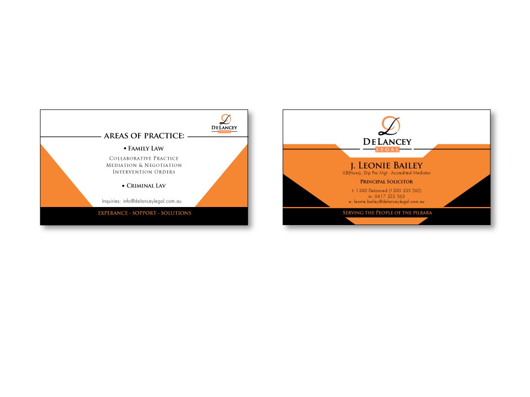 Business Card Design by instudio for DeLancey Legal | Design #4420145