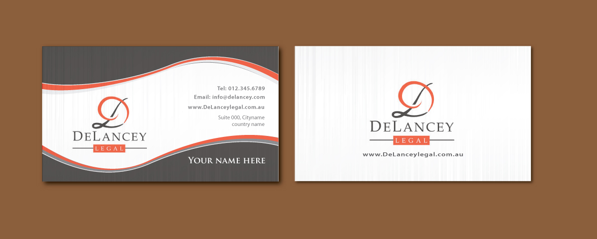 Diseño de Tarjeta de Presentación por meet007 para DeLancey Legal | Diseño #4408047