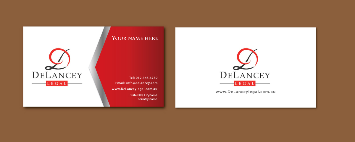 Business Card Design by meet007 for DeLancey Legal | Design #4408113