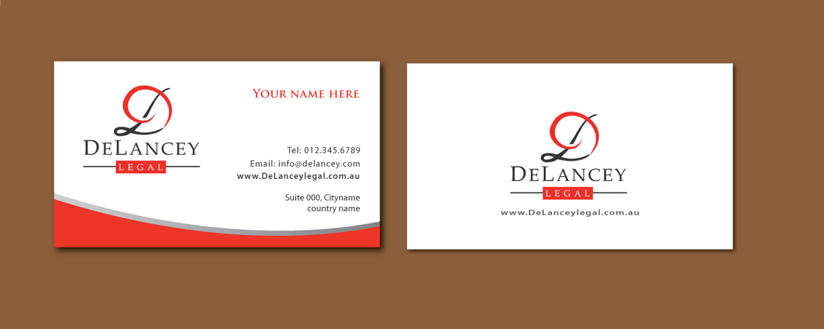Business Card Design by meet007 for DeLancey Legal | Design #4408170