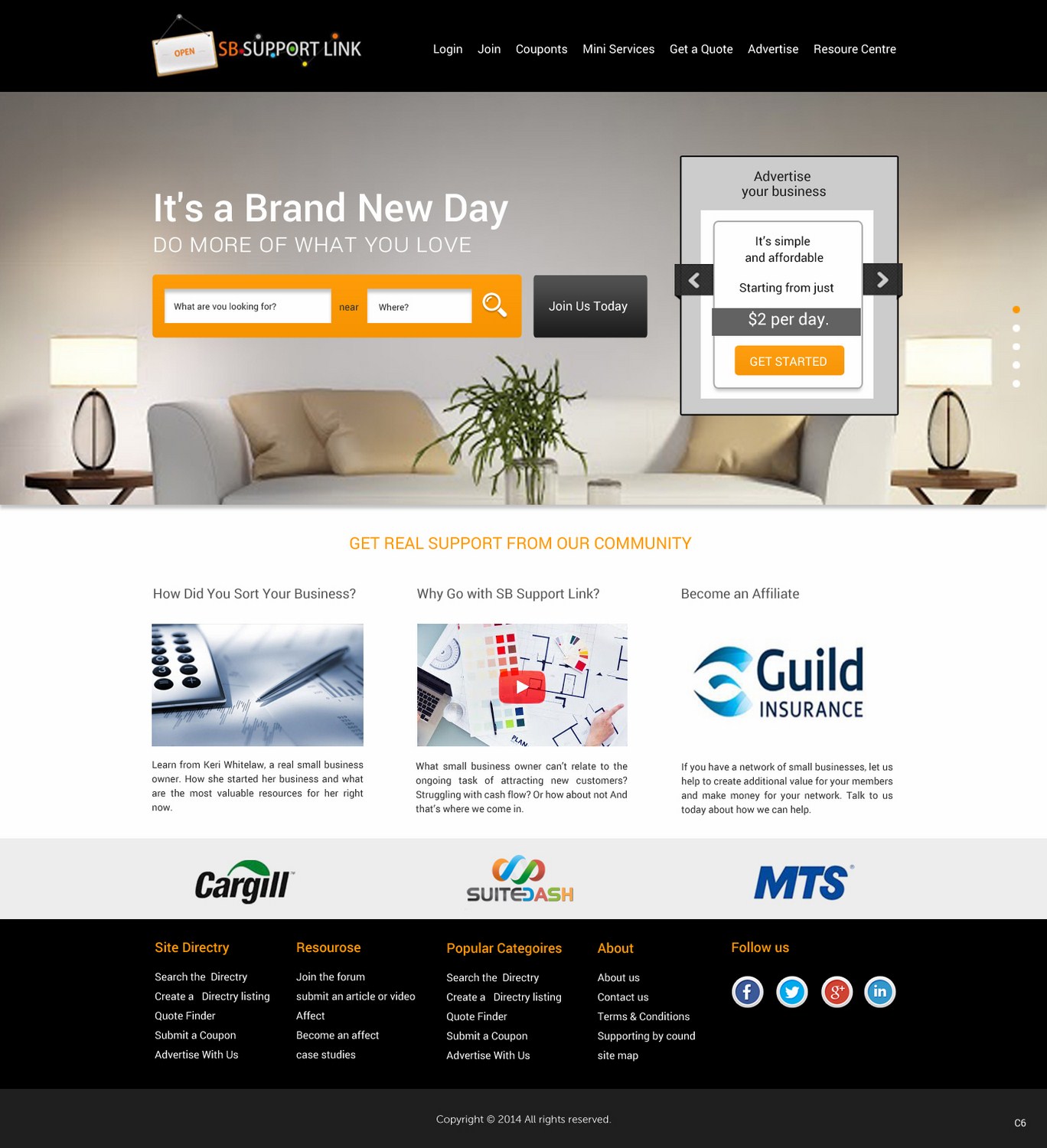 Modern, Bold, Business Web Design for Small Business Support Link by pb ...