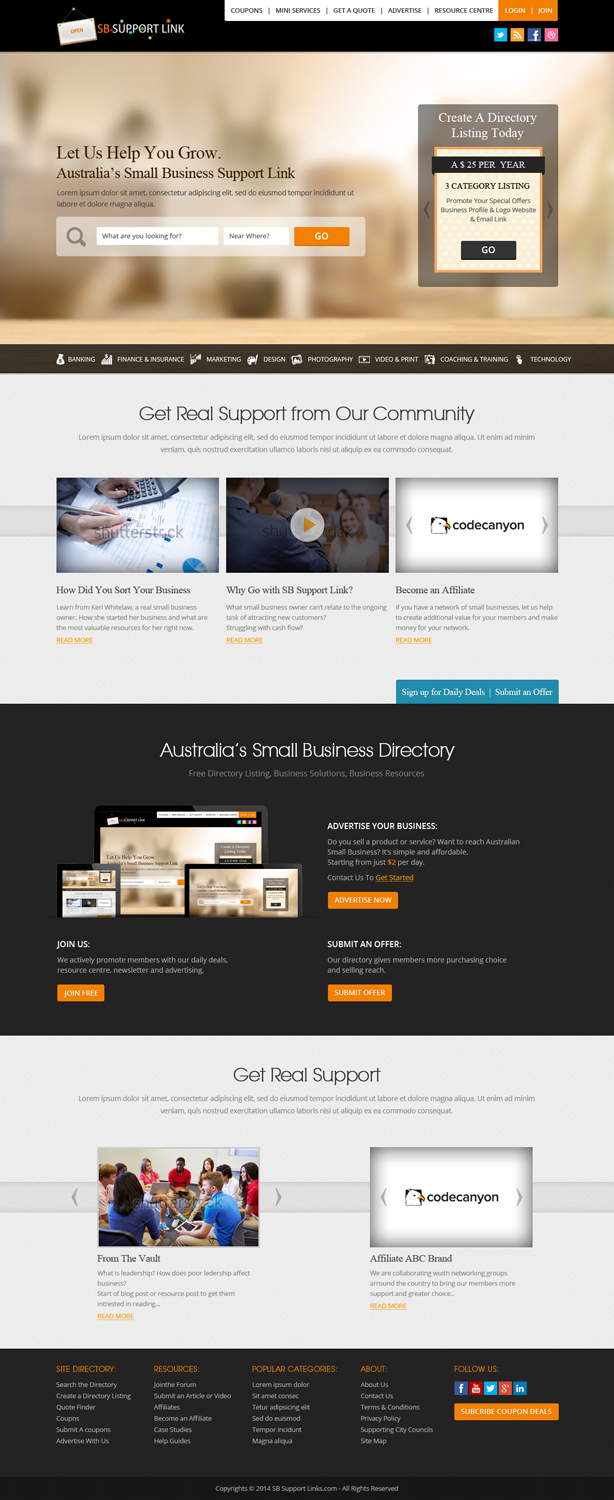 Web Design par OM pour Small Business Support Link | Design #4377634