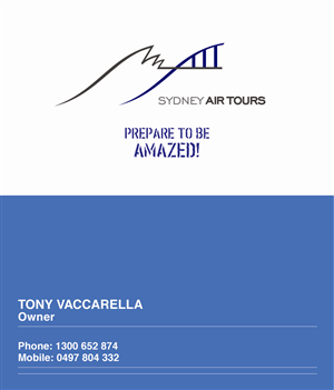 Business Card Design by jrbabcede for Sydney Air Tours | Design #4358387