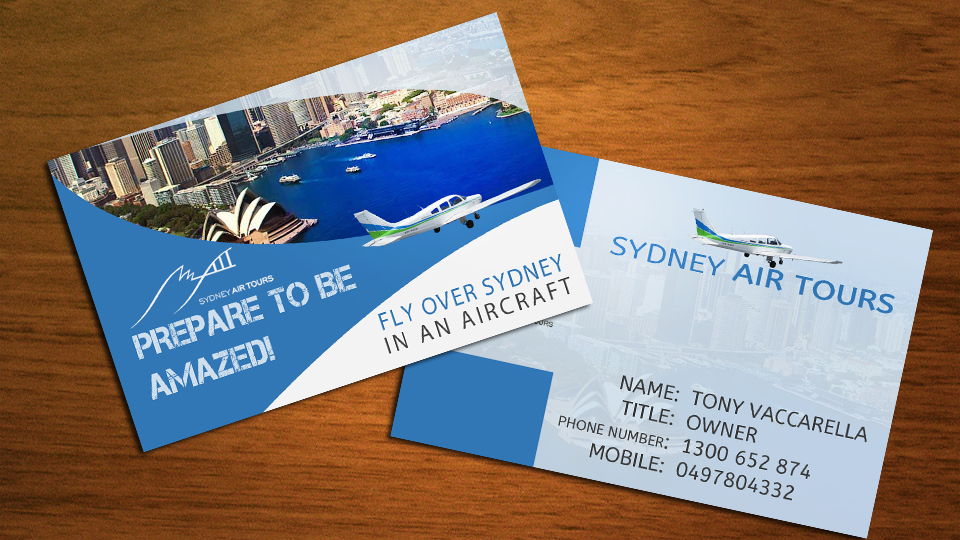 Diseño de Tarjeta de Presentación por Xyper_Design para Sydney Air Tours | Diseño #4342091