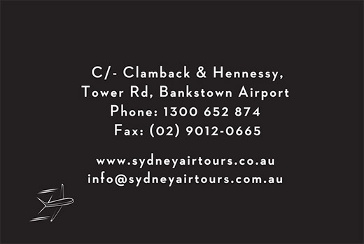 Business Card Design by cashton107 for Sydney Air Tours | Design #4339290