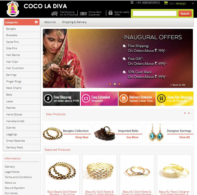 Web Design par bhushannetha pour COCO LA DIVA | Design #4352378