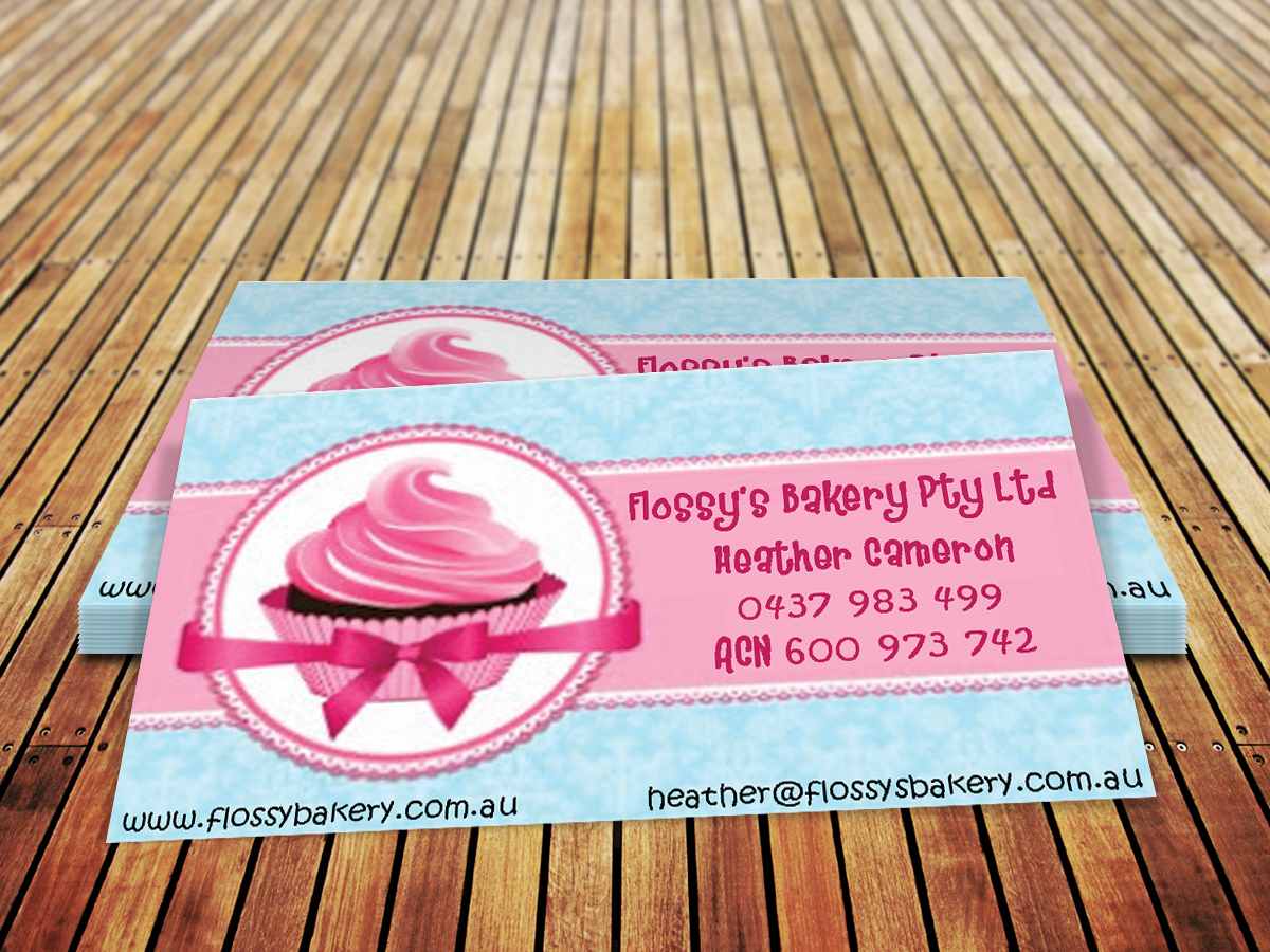 Visitenkarten-Design von Ather für FLOSSY''S BAKERY PTY LTD | Design #4355398