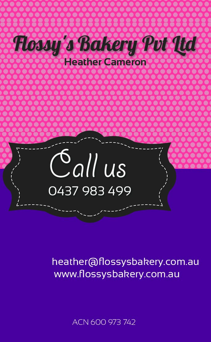 Business Card Design by MAdhusAnkA for FLOSSY''S BAKERY PTY LTD | Design #4340588