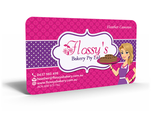 Business Card Design by Hardcore Design for FLOSSY''S BAKERY PTY LTD | Design #4350108