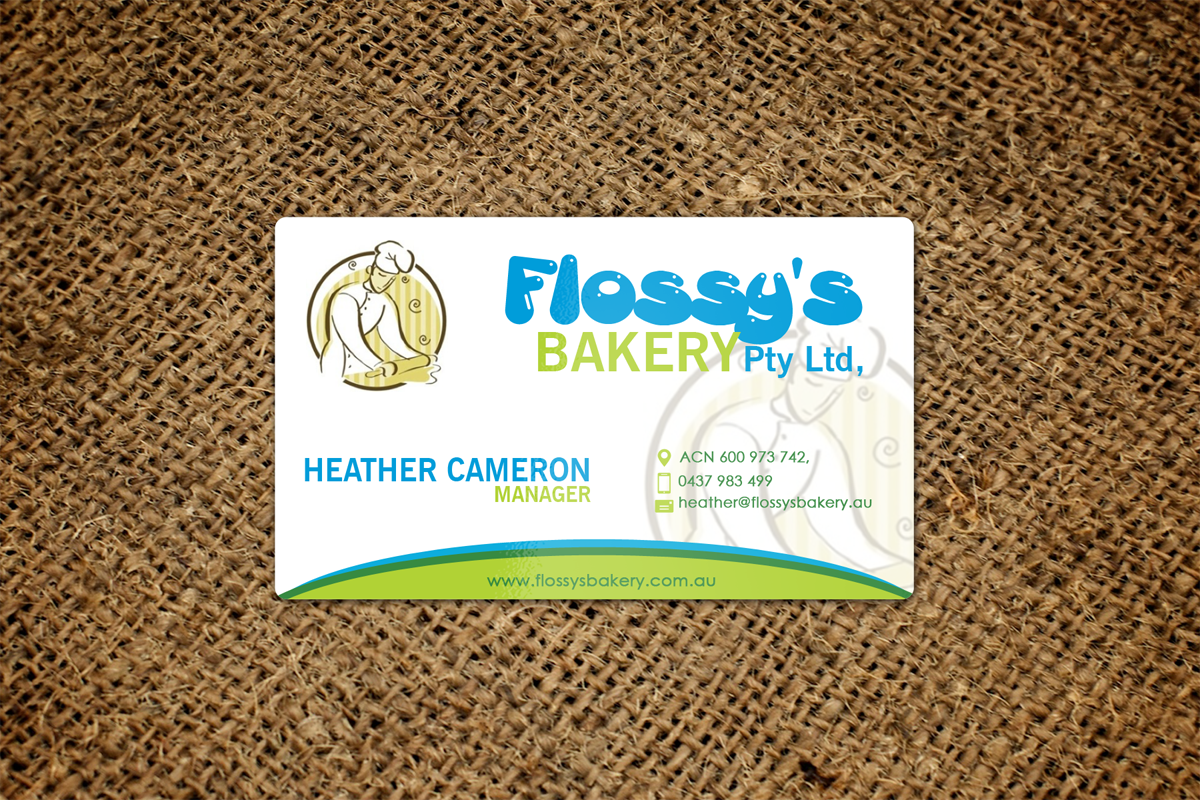 Visitenkarten-Design von oeing 31 für FLOSSY''S BAKERY PTY LTD | Design #4343863