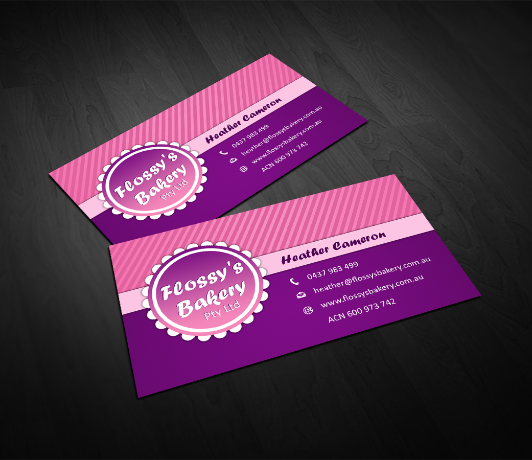 Business Card Design by Owaisias for FLOSSY''S BAKERY PTY LTD | Design #4344072
