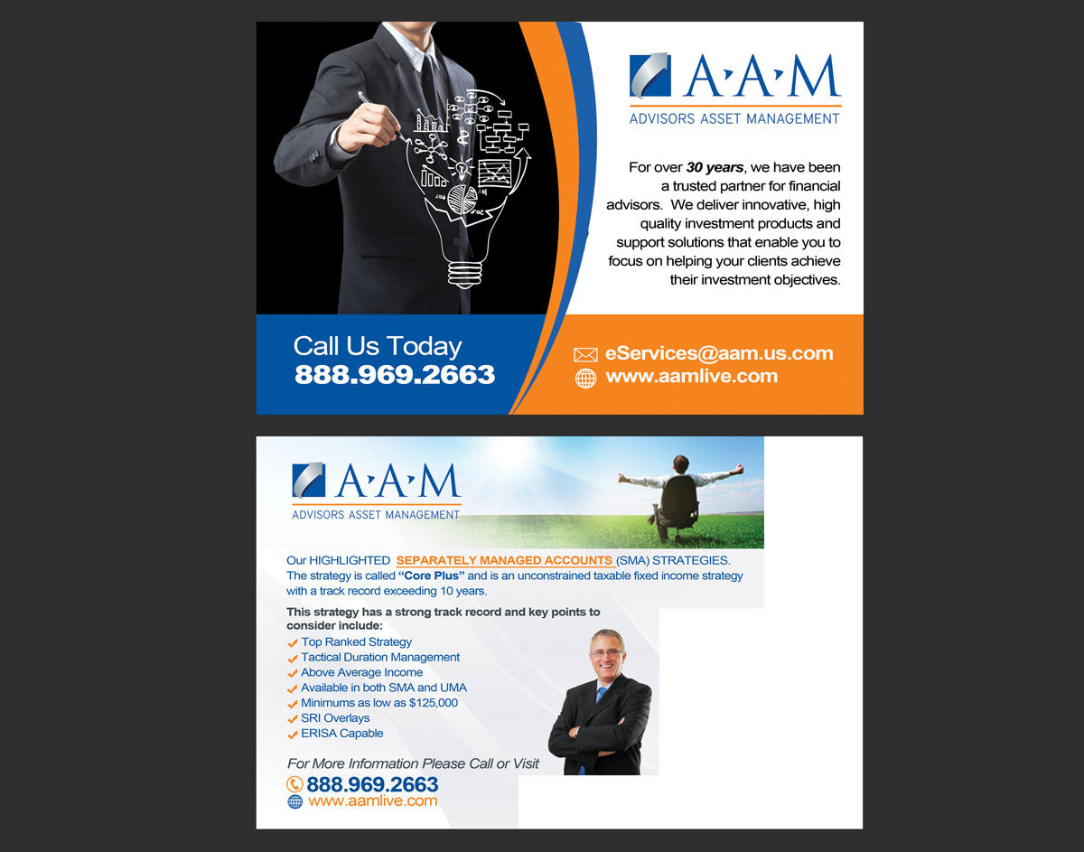 Postcard Design by NatPearlDesigns for Advisors Asset Management, Inc. | Design #4499872
