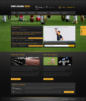 MicroSite for Distance Learning Sports Coaching Course