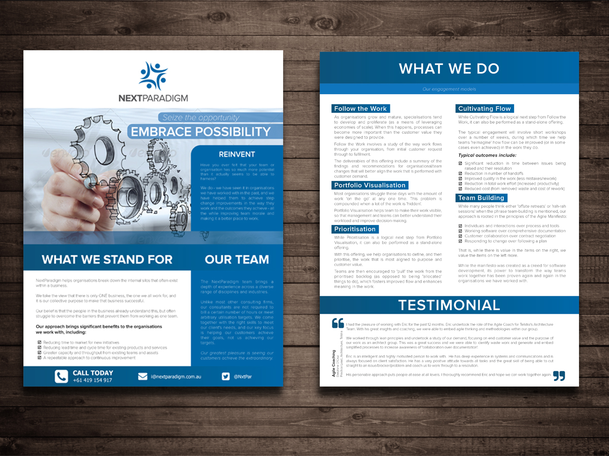 Brochure Design by MoofishDesign for Next Paradigm | Design #4388707
