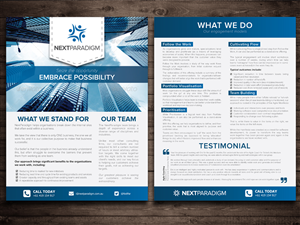 Brochure Design by MoofishDesign for Next Paradigm | Design: #4409835