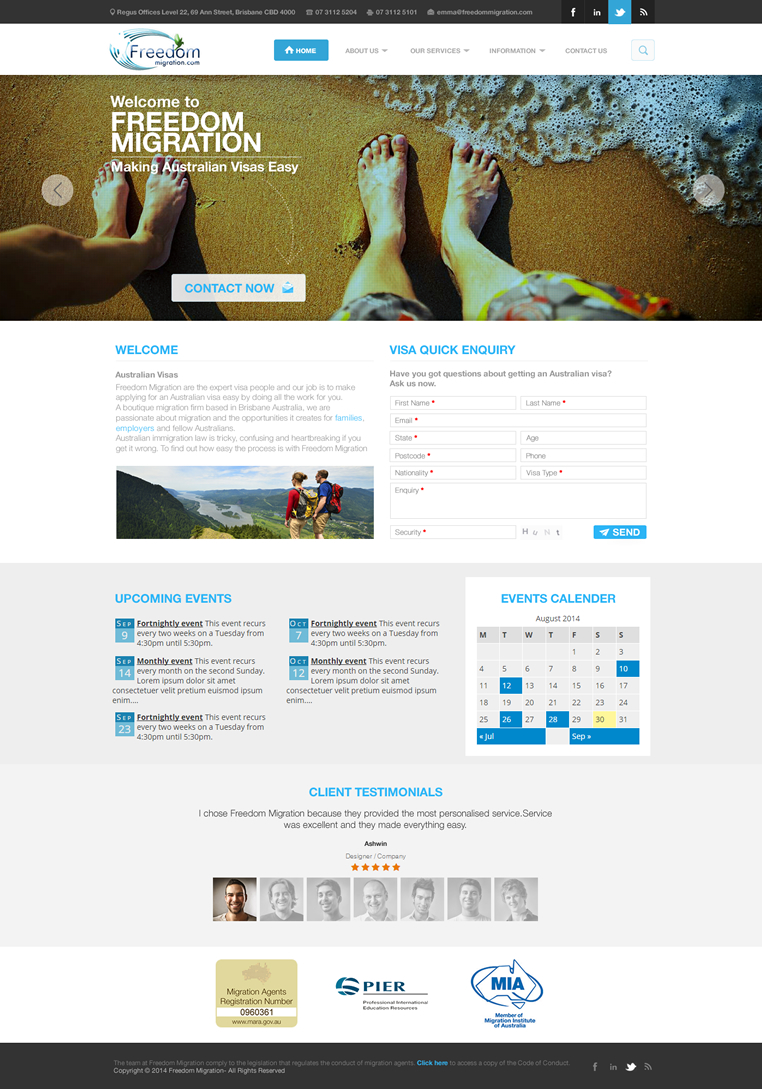 Diseño Web por A.D.S para Freedom Migration | Diseño #4410901