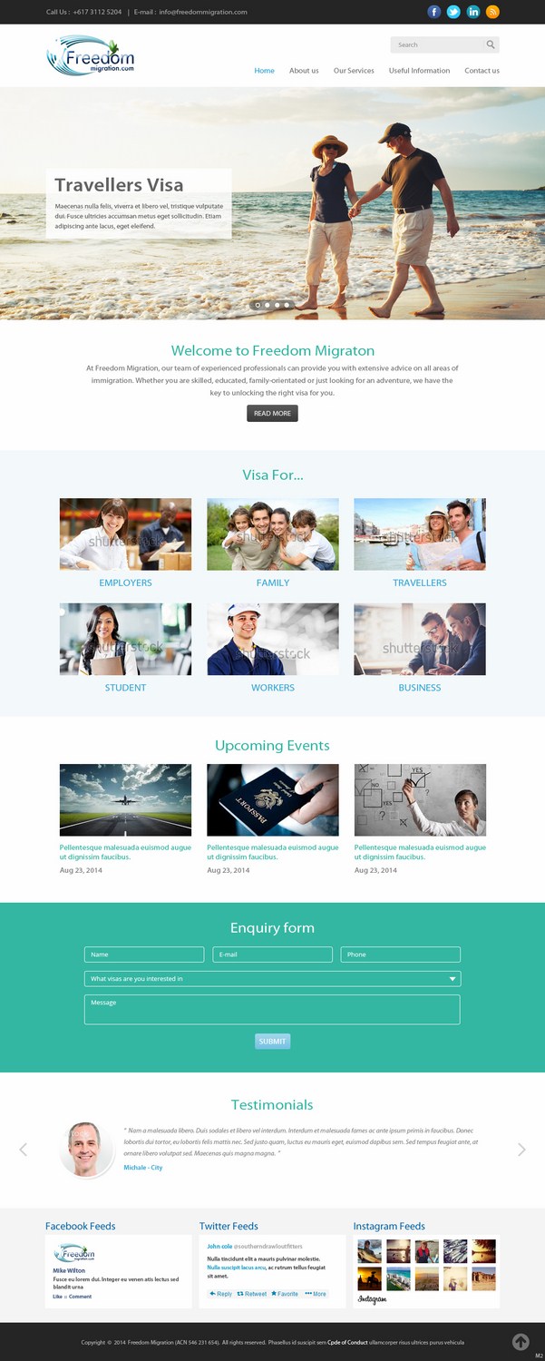 Web Design par pb pour Freedom Migration | Design #4356245
