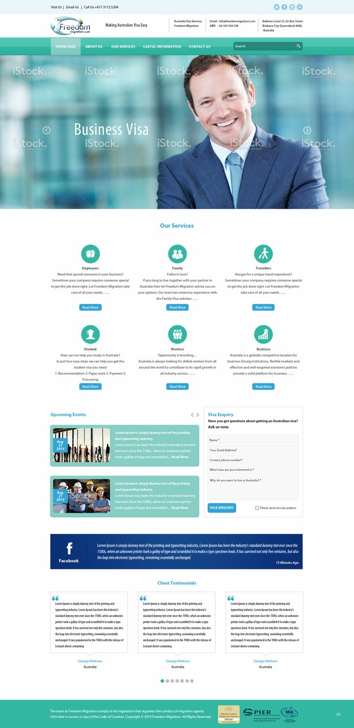 Web Design by pb for Freedom Migration | Design #4363027