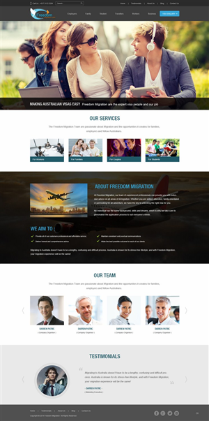 Web Design par pb pour Freedom Migration | Design : #4363028