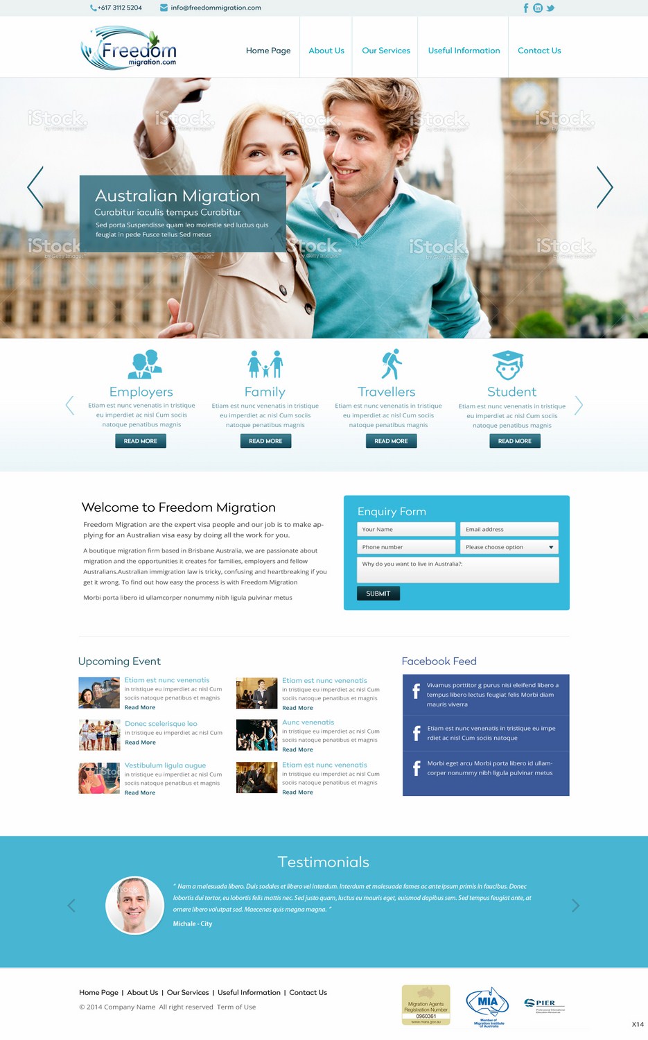 Web Design by pb for Freedom Migration | Design #4381878