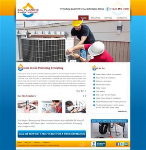 Web Design by harmi_199 for Cal Plumbing and heating INC | Design: #4391714