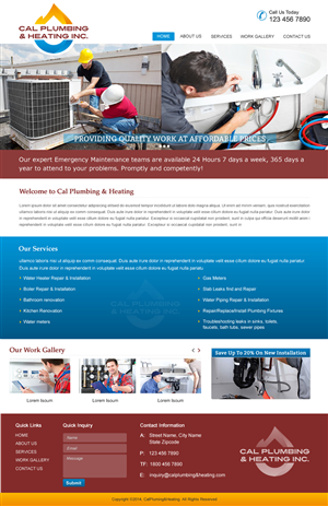 Web Design by harmi_199 for Cal Plumbing and heating INC | Design: #4391733