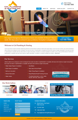 Web Design by harmi_199 for Cal Plumbing and heating INC | Design: #4392875